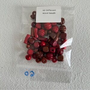 Red and Brown Wood Beads Set